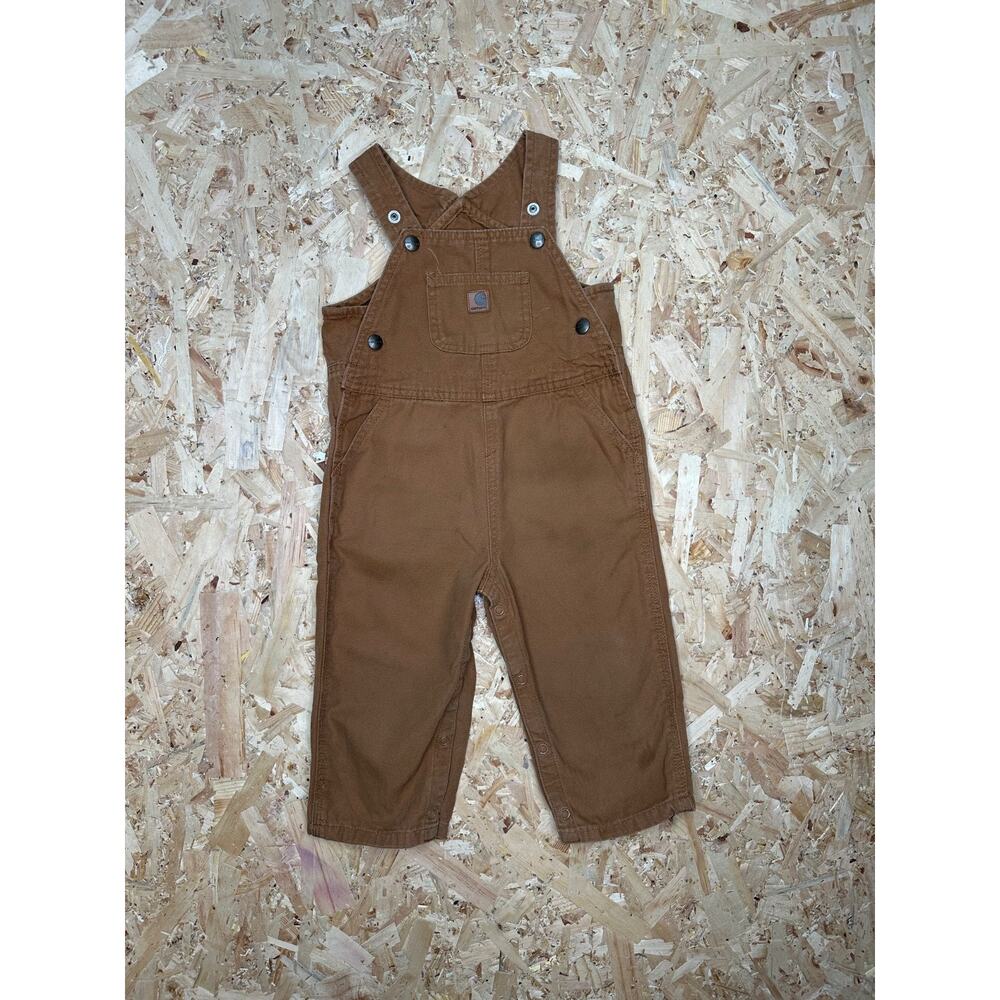 Carhartt Brown Baby Bib Overall Boys Classic Brown Sz 24 M